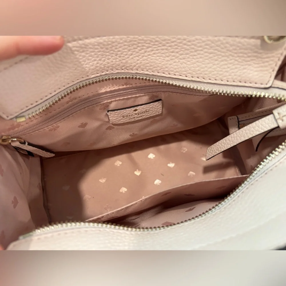 Kate Spade Rowe Medium Top Zip Satchel Peach Puff Blush Pink - Picture 11 of 13